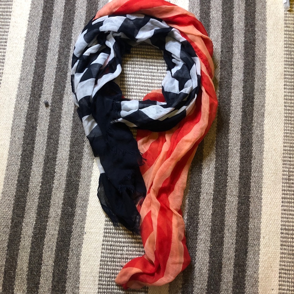 Smartset Black/red Striped Patterend Scarf